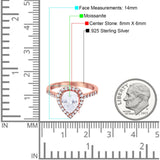 Pear Teardrop Natural Stone Halo Ring