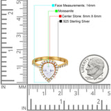 Pear Teardrop Natural Stone Halo Ring