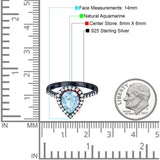 Pear Teardrop Natural Stone Halo Ring