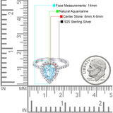 Pear Teardrop Natural Stone Halo Ring