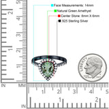 Pear Teardrop Natural Stone Halo Ring