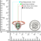 Pear Teardrop Natural Stone Halo Ring