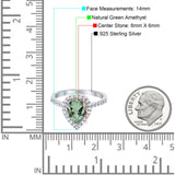 Pear Teardrop Natural Stone Halo Ring