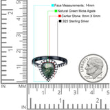 Pear Teardrop Natural Stone Halo Ring