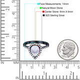 Pear Teardrop Natural Stone Halo Ring