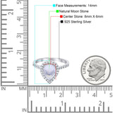 Pear Teardrop Natural Stone Halo Ring