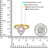 Pear Teardrop Natural Stone Halo Ring