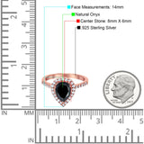 Pear Teardrop Natural Stone Halo Ring