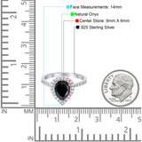 Pear Teardrop Natural Stone Halo Ring