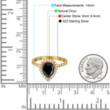 Pear Teardrop Natural Stone Halo Ring