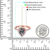 Pear Teardrop Natural Stone Halo Ring