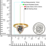 Pear Teardrop Natural Stone Halo Ring