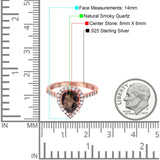 Pear Teardrop Natural Stone Halo Ring