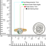 Art Deco Round Natural Stone Promise Ring