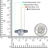 Art Deco Round Natural Stone Promise Ring