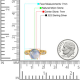 Art Deco Round Natural Stone Promise Ring