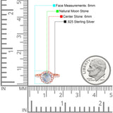 Round Natural Stone Floral Ring