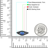 Petite Dainty Vintage Style Oval Thumb Ring Statement Fashion Oxidized Solid 925 Sterling Silver