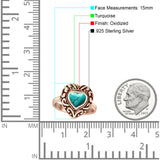 Oxidized Heart Turquoise Filigree Ring
