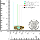 Oval 7mm Turquoise Oxidized Filigree Celtic Ring 925 Sterling Silver