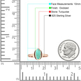 Oval 10mm Turquoise Oxidized Solitaire Ring 925 Sterling Silver