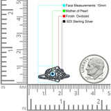 Round Mother Of Pearl Hamsa Hand Ring