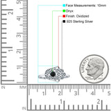 Round Black Onyx Hamsa Hand Ring