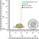 Round Turquoise Hamsa Hand Ring