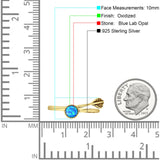 Round 10mm Lab Created Blue Opal Twisted Rope Feather Ring Oxidized 925 Sterling Silver
