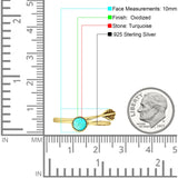Round 10mm Turquoise Twisted Rope Feather Ring Oxidized 925 Sterling Silver