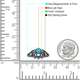 Round Blue Opal Lotus Ring