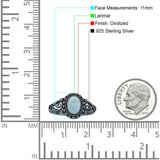 Oxidized Oval Larimar Twisted Ring