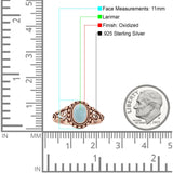 Oxidized Oval Larimar Twisted Ring