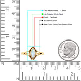 Marquise Lab Created White Opal Ring