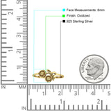 Two Sunflower Leaves Branch Oxidized Ring