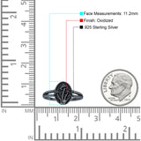 Oval Oxidized Mushroom Ring
