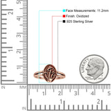 Oval Oxidized Mushroom Ring