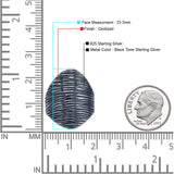  Oxidized Textured Cocktail Ring