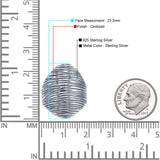  Oxidized Textured Cocktail Ring