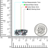 Art Deco Round Natural Stone Floral Ring