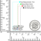 Art Deco Round Natural Stone Floral Ring