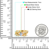 Art Deco Round Natural Stone Floral Ring