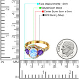 Three Stone Oval Natural Stone Trio Ring