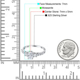 Three Stone Oval Natural Stone Trellis Ring