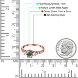 Three Stone Oval Natural Stone Trellis Ring