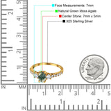 Three Stone Oval Natural Stone Trellis Ring