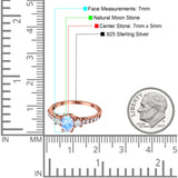 Three Stone Oval Natural Stone Trellis Ring