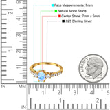 Three Stone Oval Natural Stone Trellis Ring