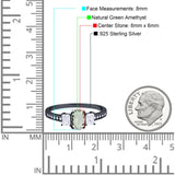 Art Deco Oval Natural Stone Trio Ring