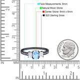 Art Deco Oval Natural Stone Trio Ring